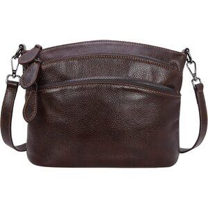 HESHE Leather Crossbody Bag for Women – Designer Shoulder Satchel Handbag